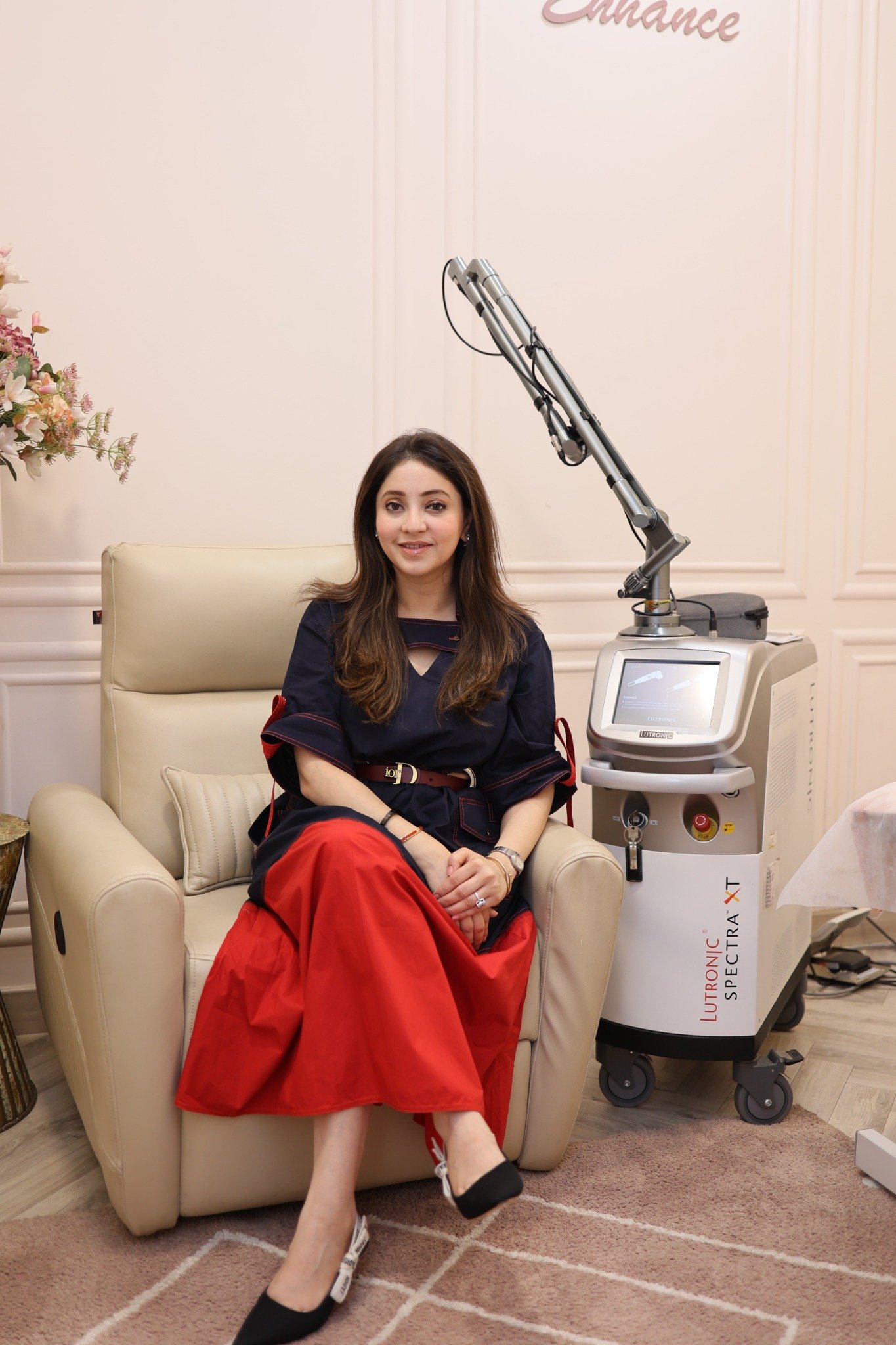 Dr. Chandni Jain Gupta with clinical equipment